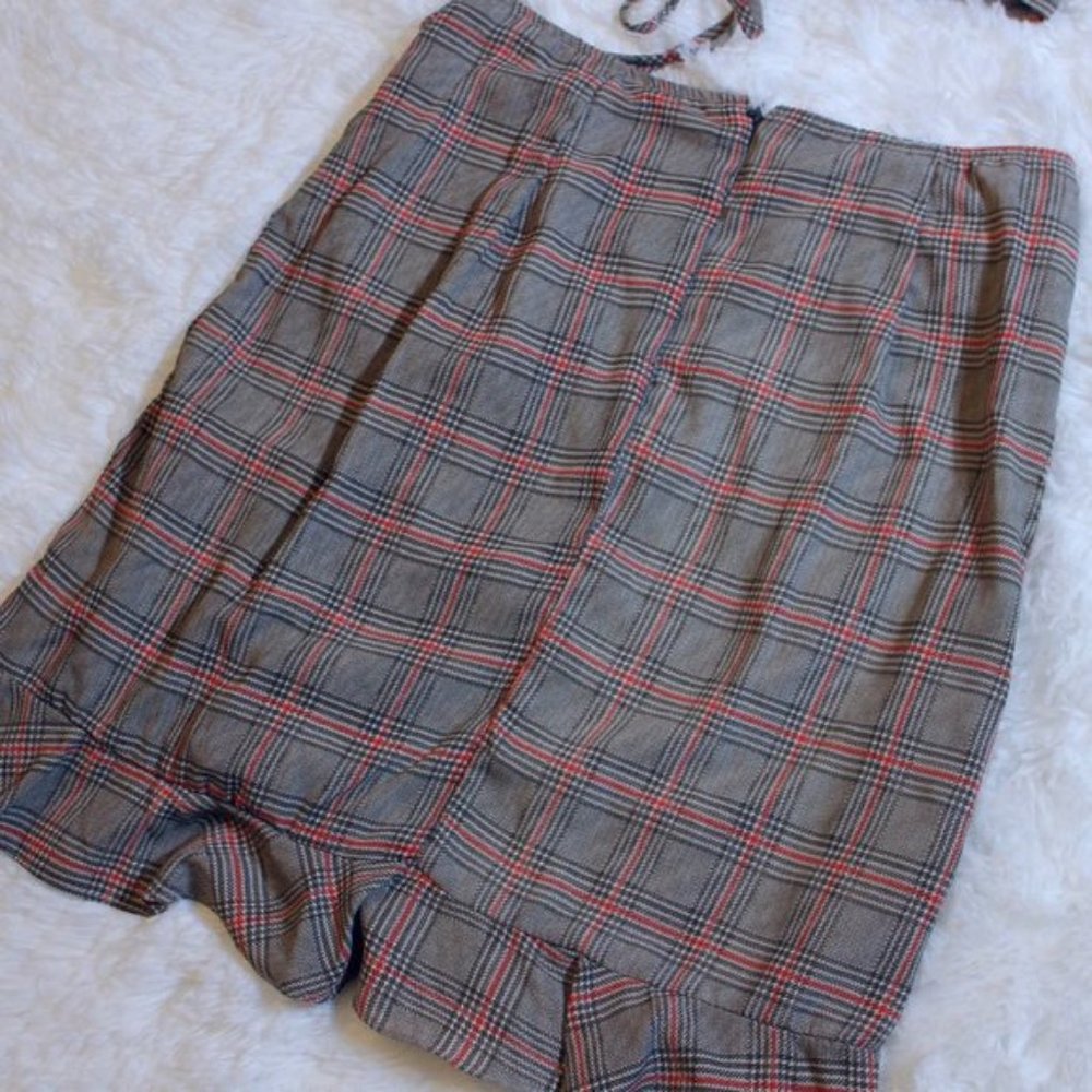 Plaid Ruched Mini Skirt - Picture 4 of 8